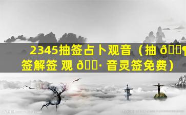 2345抽签占卜观音（抽 🐶 签解签 观 🌷 音灵签免费）